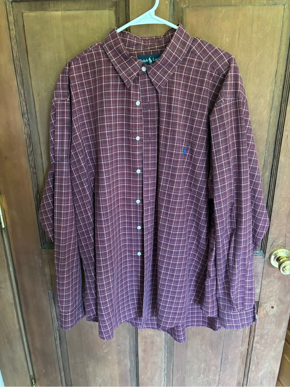 Polo by Ralph Lauren Men's Maroon Plaid Button-Down Shirt